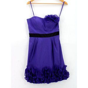 MAX AND CLEO Dress Womens Purple Sleeveless Ruffled Wedding Dress Size Small S